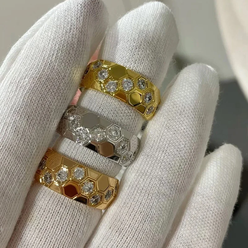 

Кольцо из стерлингового серебра 925 пробы в виде сот, женские ювелирные изделия, секция с ЧПУ, гальваника, розовое золото, модное индивидуальное кольцо для любовника, подарок для вечеринки