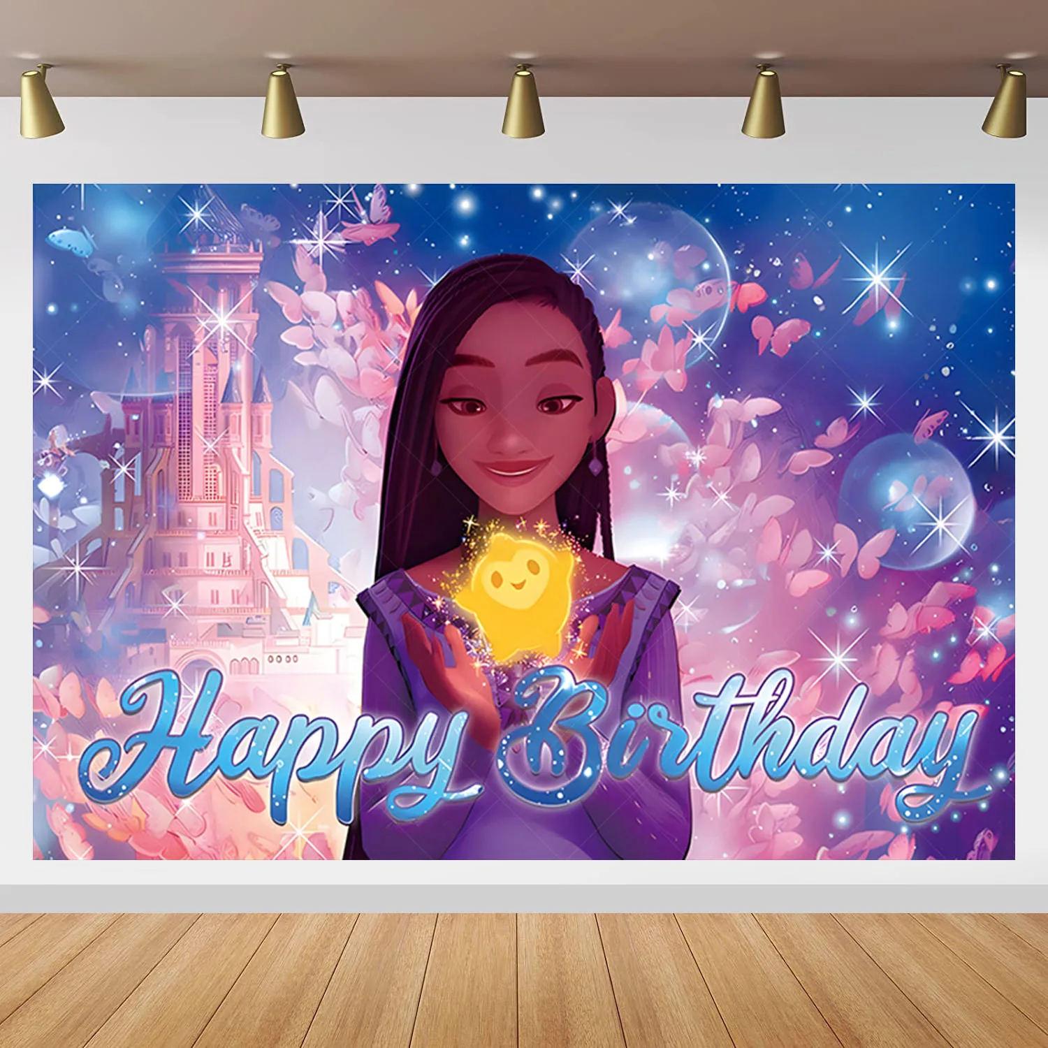 Disney Movie Wish Backdrop Girl Birthday Decoration Background Vinyl Polyester Photography Decoration Props