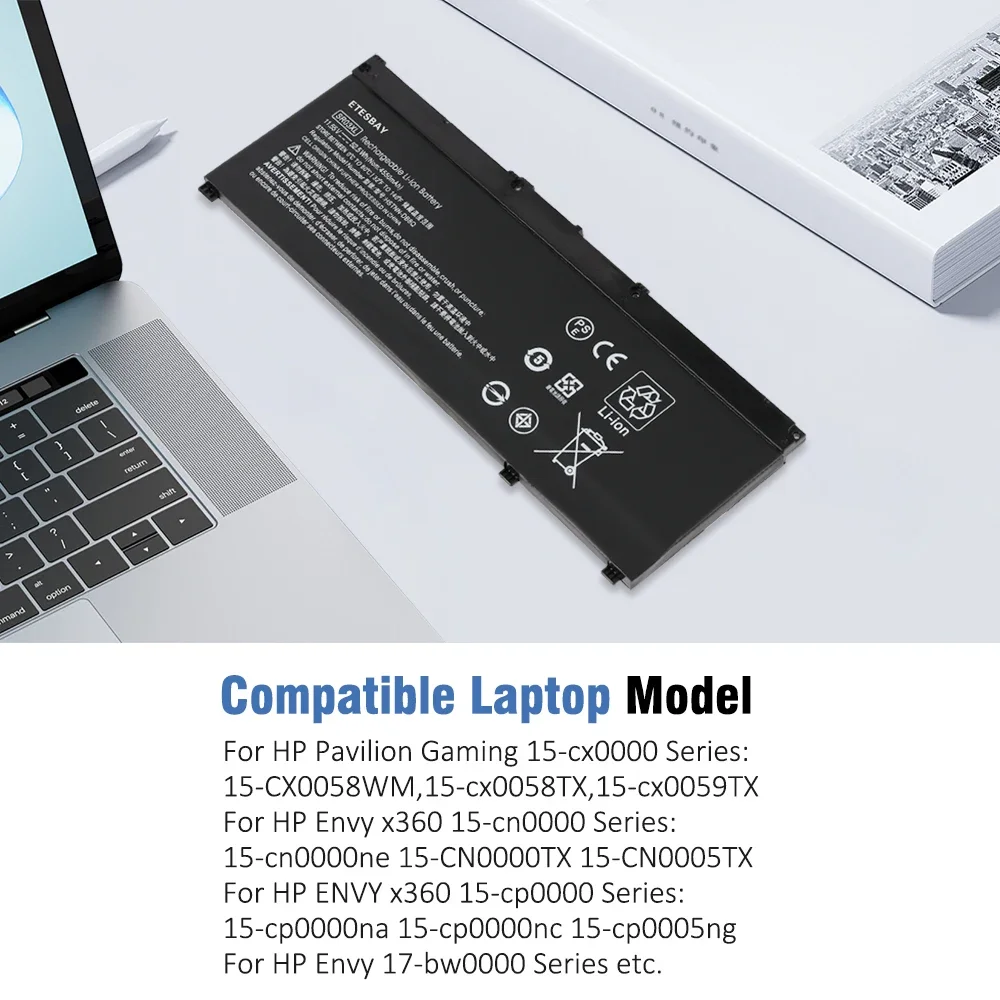 ETESBAY SR03XL 4550 мАч для HP Pavilion 15-cx0003ng 15-CX0058WM 15-CX CX0056WM Envy X360 15-CN 15-CP 17-BW Series аккумулятор для ноутбука