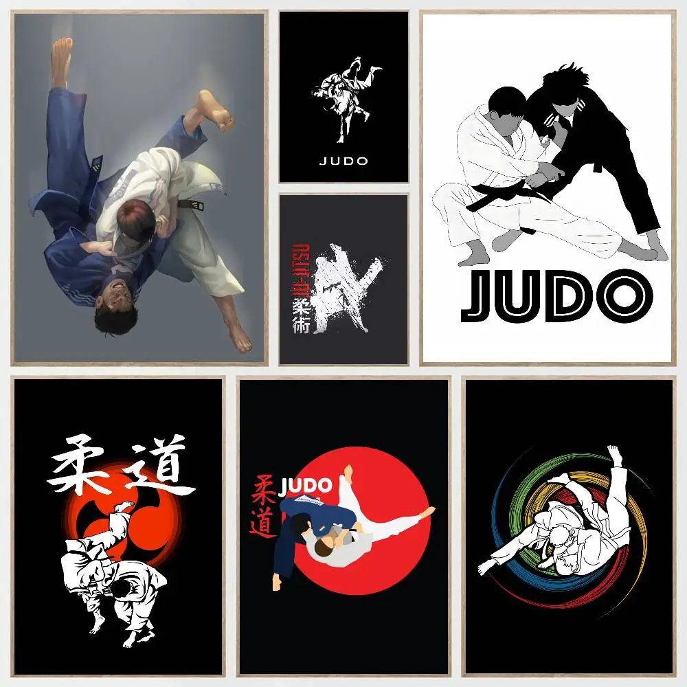 1 Stück Kampfsport-Judo-Poster, Aufkleber, Druck, wasserfest, Wandkunst für Wohnzimmer, Schlafzimmer, Heimdekoration