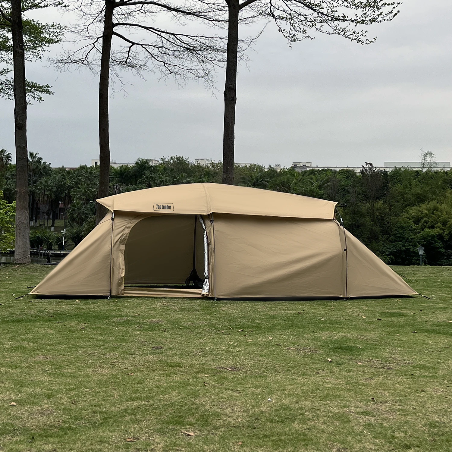 2-Personen-Zelt mit Hundebereich, abnehmbarem Dach, wasserdicht, sonnengeschützt, 3-Raum-Haustier-Unterstand, Outdoor-Reise- und Wanderzelt für den Park – Detail 5