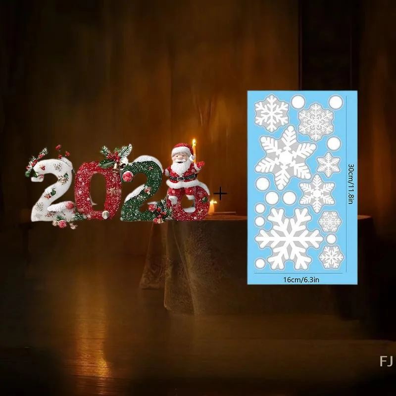 

[YU] 2026 С Рождеством, наклейки на стекло, окна, мультяшный дизайн, наклейки, наклейки для дома, рождественские украшения, подарки