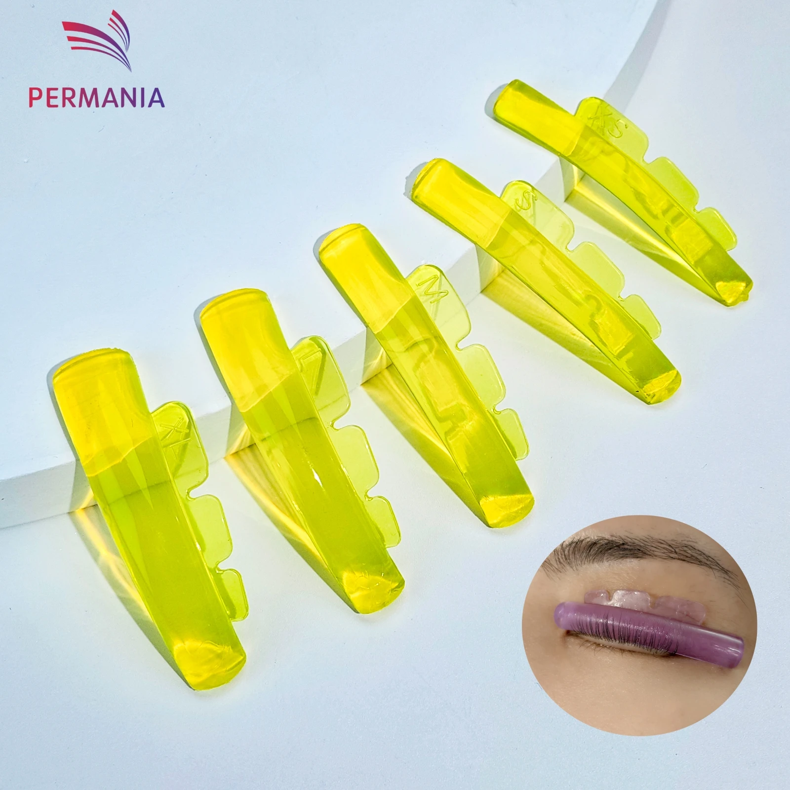 PERMANIA 5 Paar U Curl Silikon Wimpern Dauerwelle Pads Klebrige Wimpern Stangen Schild Heben 3D Wimpern Curler Zubehör Make-Up-Tool