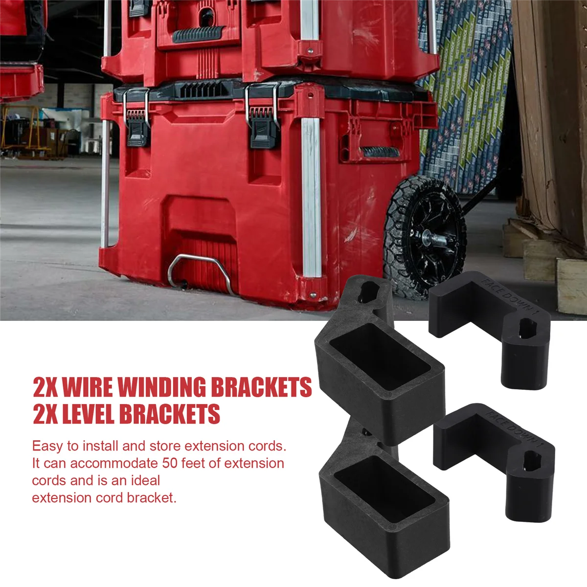 

T61C_Extension Cord Holder Organizer for Milwaukee Packout Tool, Black
