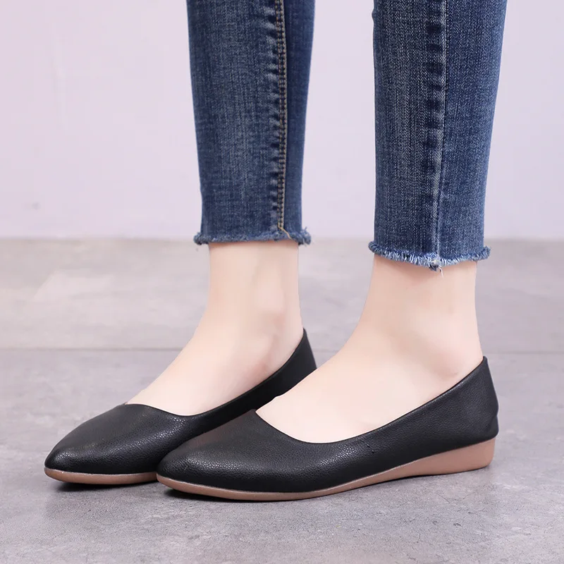 

Women Flats 2024 Spring Summer Flat Shoes Woman Pointed Toe Slip On Loafers Female Casual Soft Bottom Ballet Shoes Single Shoes