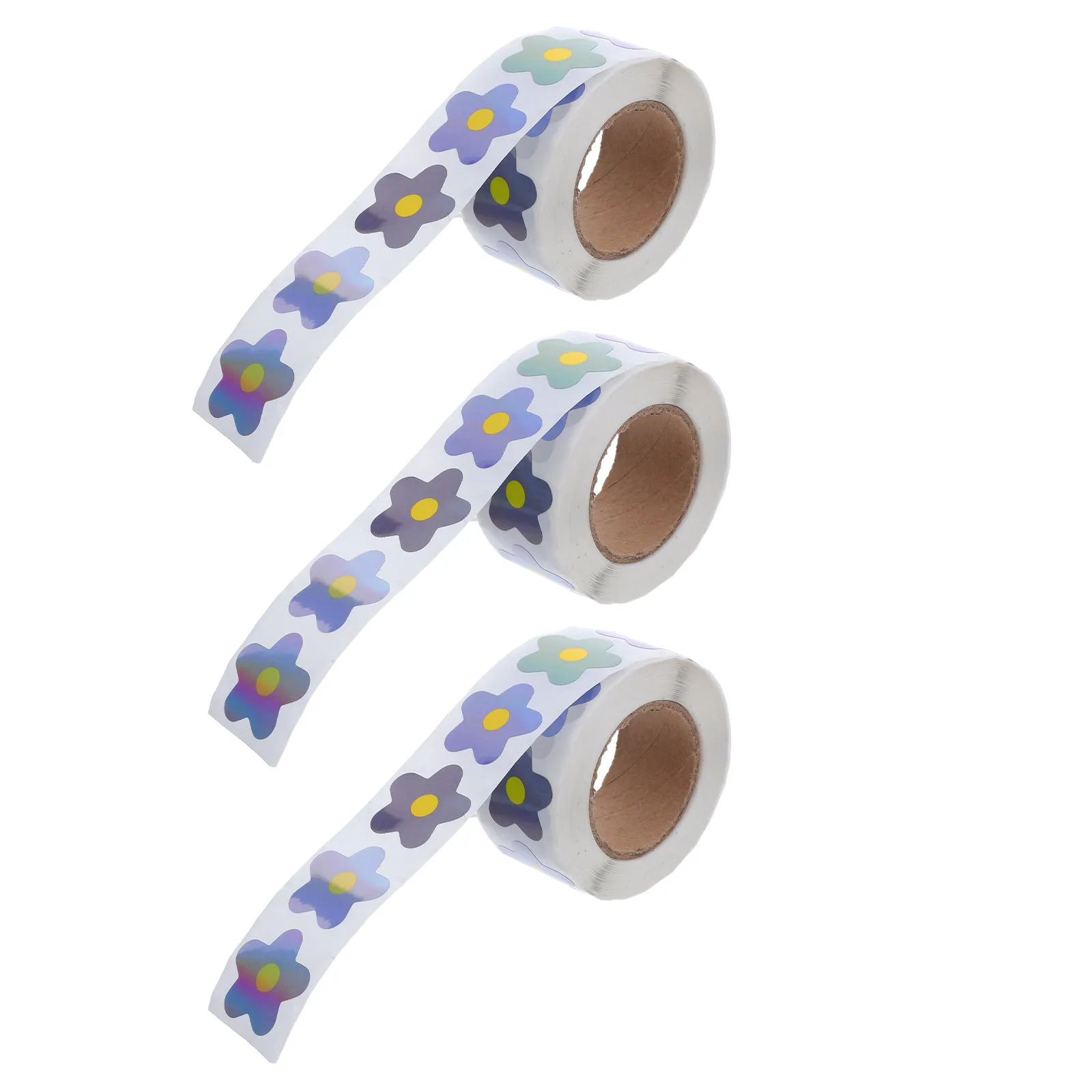

3 Rolls Holographic Flower Reward Stickers Bulk Motivational Waterproof Self-Adhesive Classroom Stickers for Students