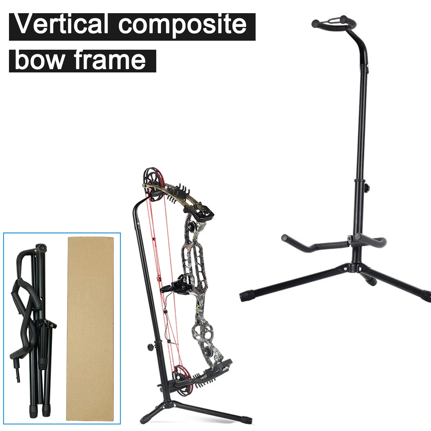 1pc Compound Bow Stand Bow Holder Standing Adjustable Height Removable Bracket Foldable fit Most Compound Pulley Bow Supplies