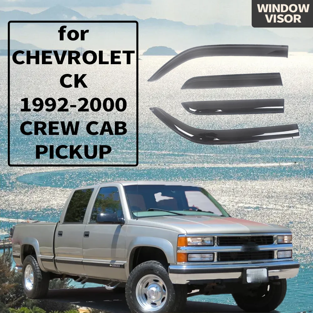

Window Visor for CHEVROLET CK 1992-2000 CREW CAB PICKUP Wind Deflectors Rain Guards Door Visor Vent Shades Body Kits