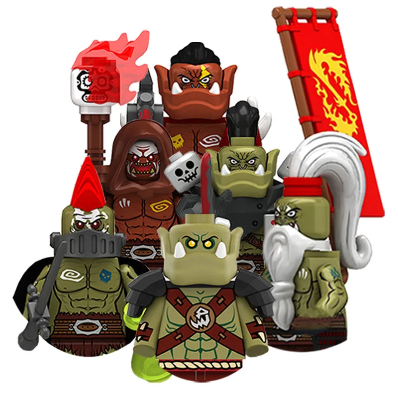 

ZHMS01 Medieval Knight Orcs Warrior Elves Figures Building Blocks Army Armored Soldiers Shield Weapons Bricks Toys