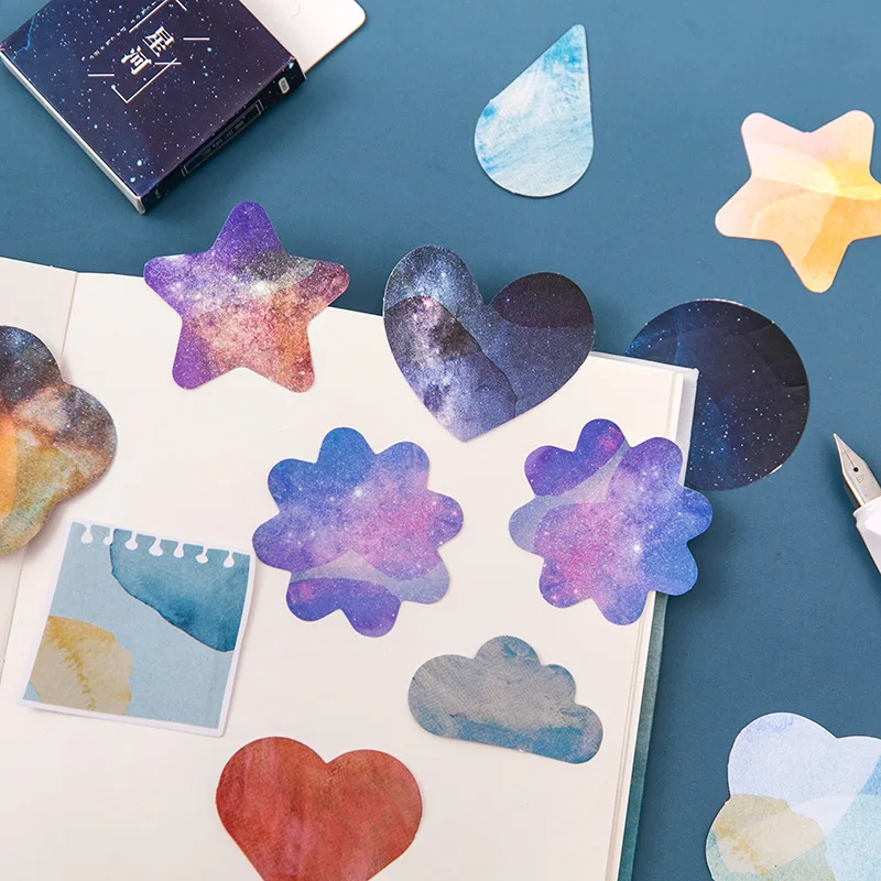 45pcs Mini Cute Stickers Starry Sky Galaxy Stars Adhesive Labels Diary Handbook Album Planner Stationery Gifts DIY Decoration