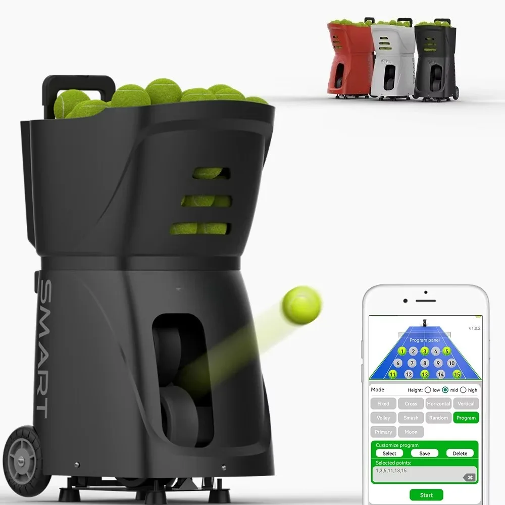 

The New Listing Capacity 100 Ball APP Controlled Random Serve Training Tennis Padel Ball Trainer Machine for Teaching Padel