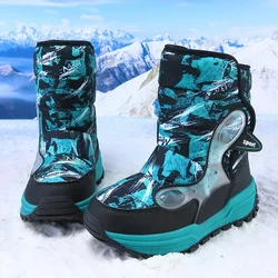 Children's Winter Snow Boots Waterproof Outdoor Non-slip Steel Claw Boys Girls Hiking Boot Warm Plus Velvet Child Cotton Shoes