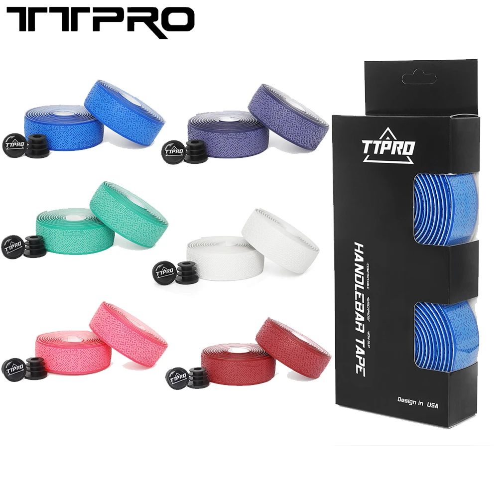 TTPRO Lizard Pattern Bicycle Handlebar Tape Anti-Slip Soft Breathable Road Bike Bar Tape with 2 End Plugs Cycling Accessories