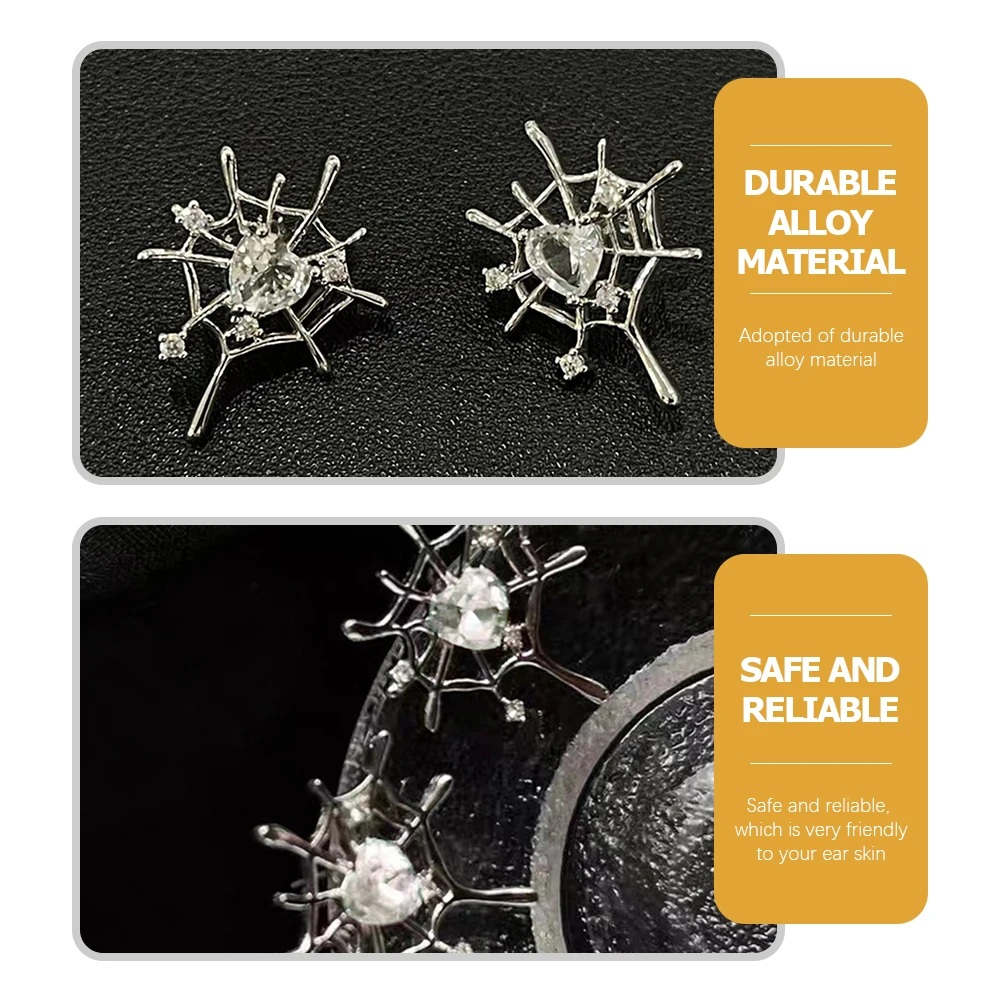

Spider Web Earrings Witch Jewelry for Women Costume Halloween Accessories Alloy Miss Spiderweb