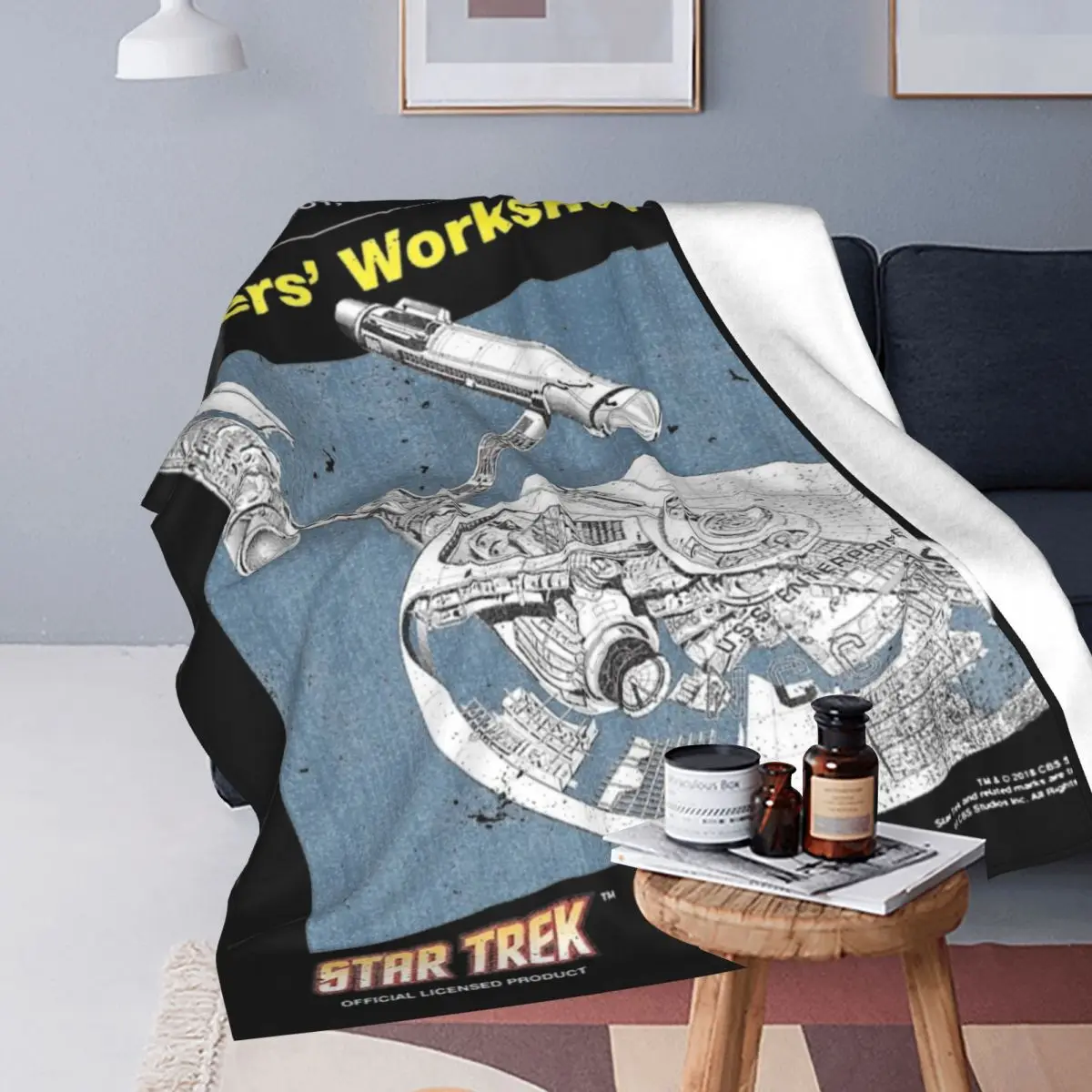 Stars Treks Vintage U.S.S Enterprise Manual Blanket Velvet Summer Air Conditioning Soft Throw Blankets for Bed Car Quilt