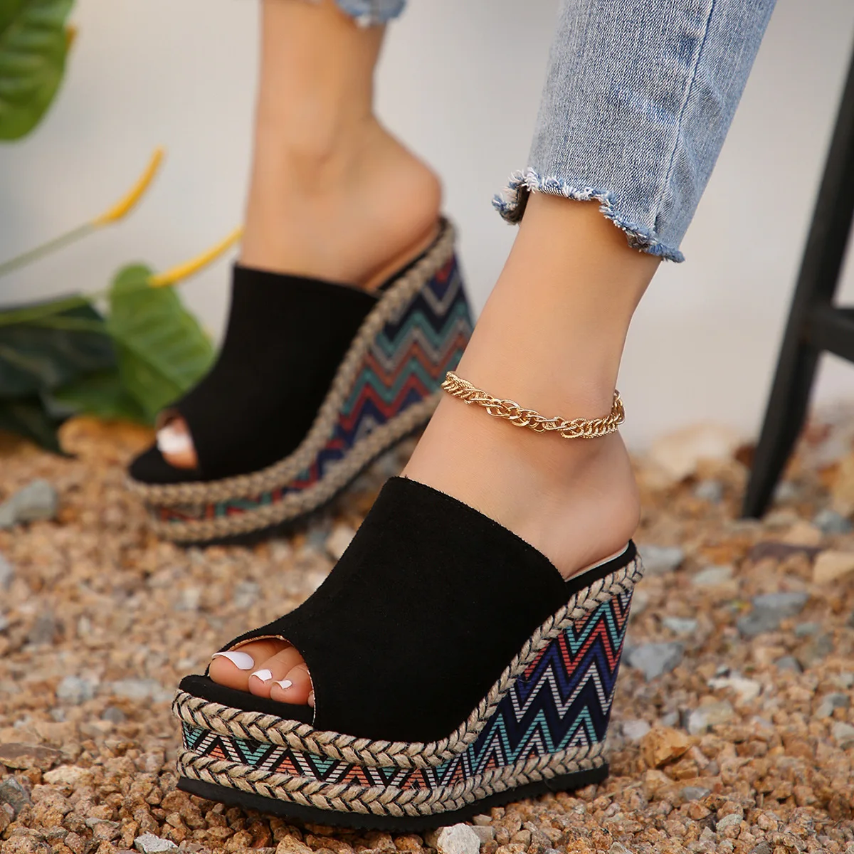 

Sandals Women Plus Size Peep Toe Women's Sandals Summer Platform Dress Sandals Women Wedges High Heels Shoes Ladies Slippers