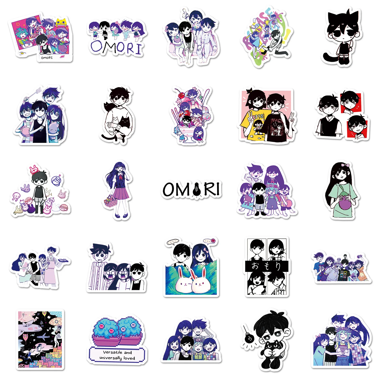 50pcs Omori Horror Game Character Peripheral Creative Cartoon Decoration Notebook Waterproof Stickers