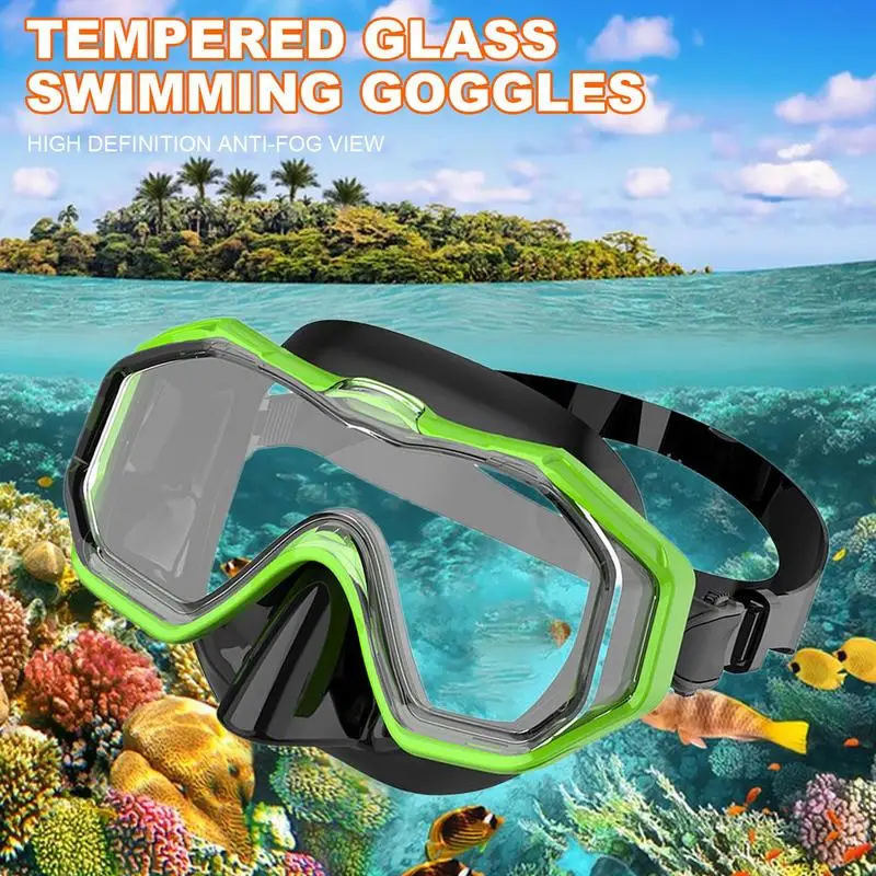 Swimming Goggles With Nos Cover Anti-Fog Clear Diving Scuba Snorkel Goggles Snorkeling Gear Pool Goggles Waterproof Kids Adult