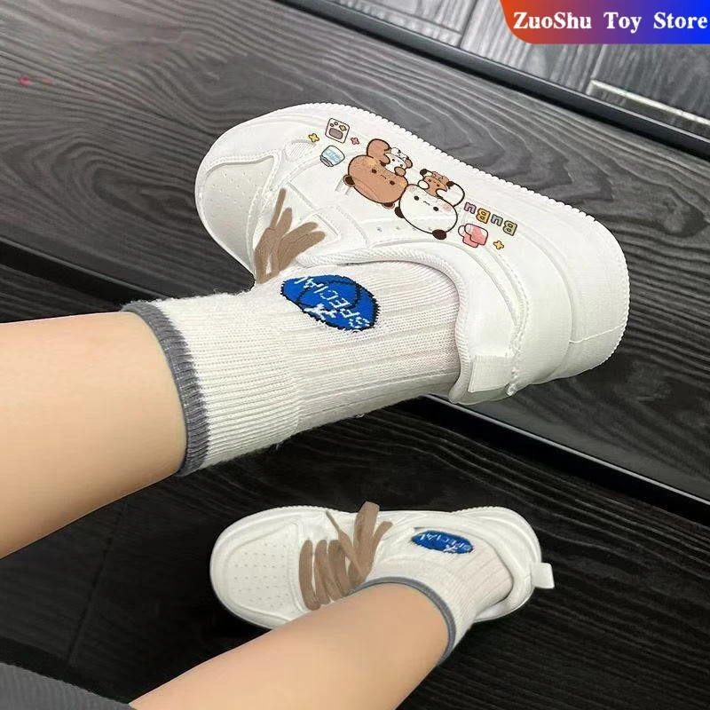 Originale Panda Bubu E Yier Piccole Scarpe Bianche Carino Bubu E Dudu Cartoon Panda Orso Modello di Bambola Ragazza Ragazzo Coppia Scarpe Regalo