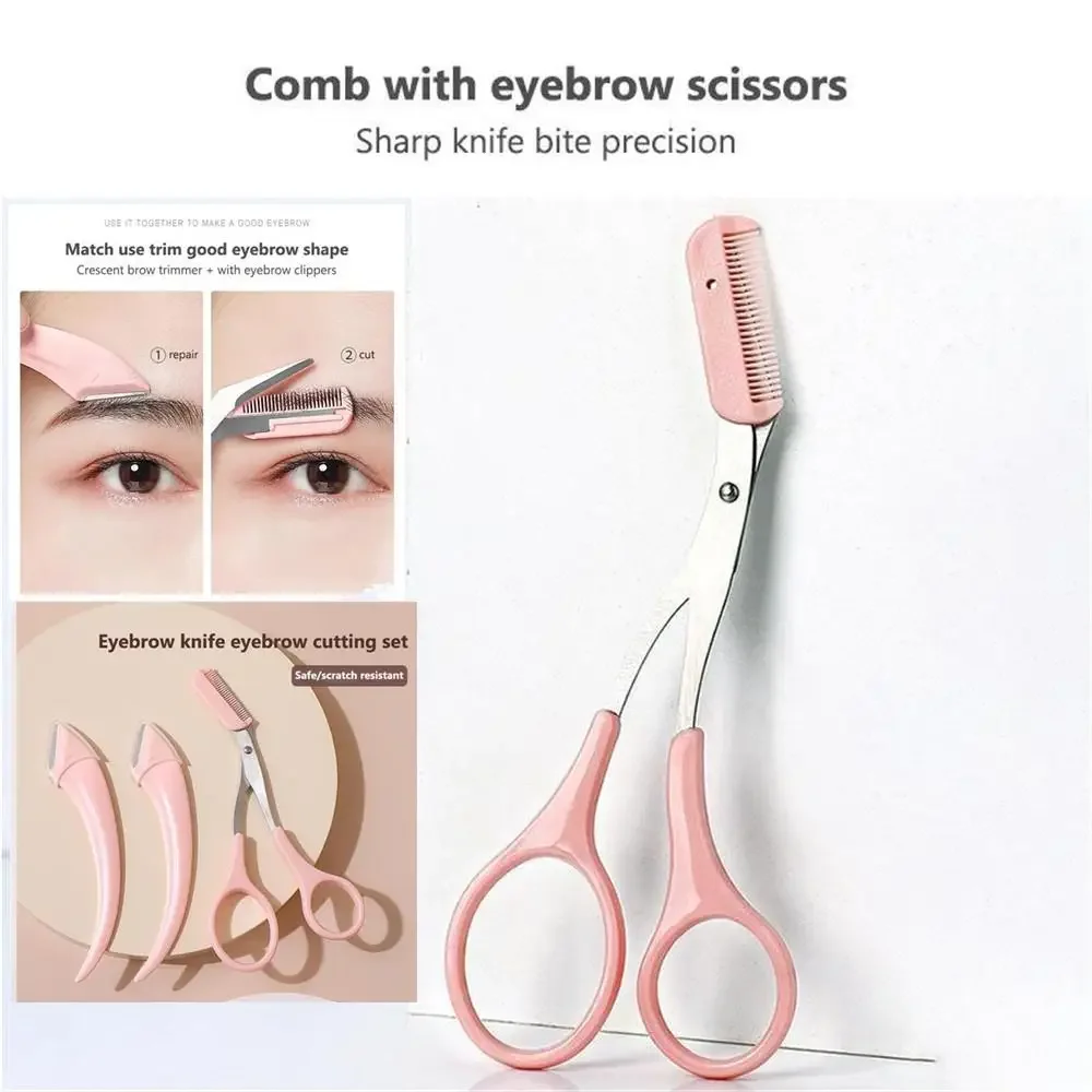 Professional 2Pcs Moon Shape Eyebrow Shaving Women's Macro Belt Protective Safety for Beginner Eyebrow Trimming Makeup Tools