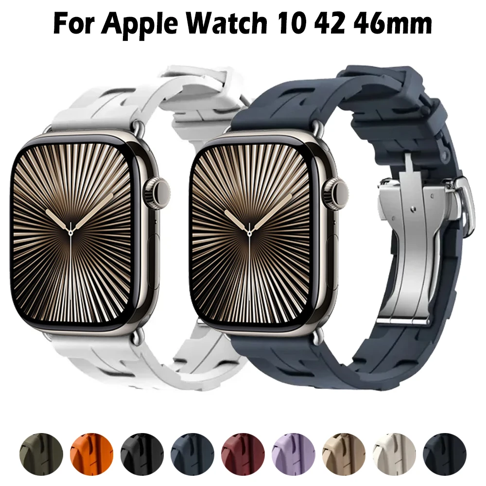 الفرقة ل أبل ساعة 11 10 46 مللي متر 42 مللي متر الكليم جولة واحدة حزام سيليكون سوار ل Iwatch 9 8 الترا 3 49 مللي متر 44/45 مللي متر حزام الساعات