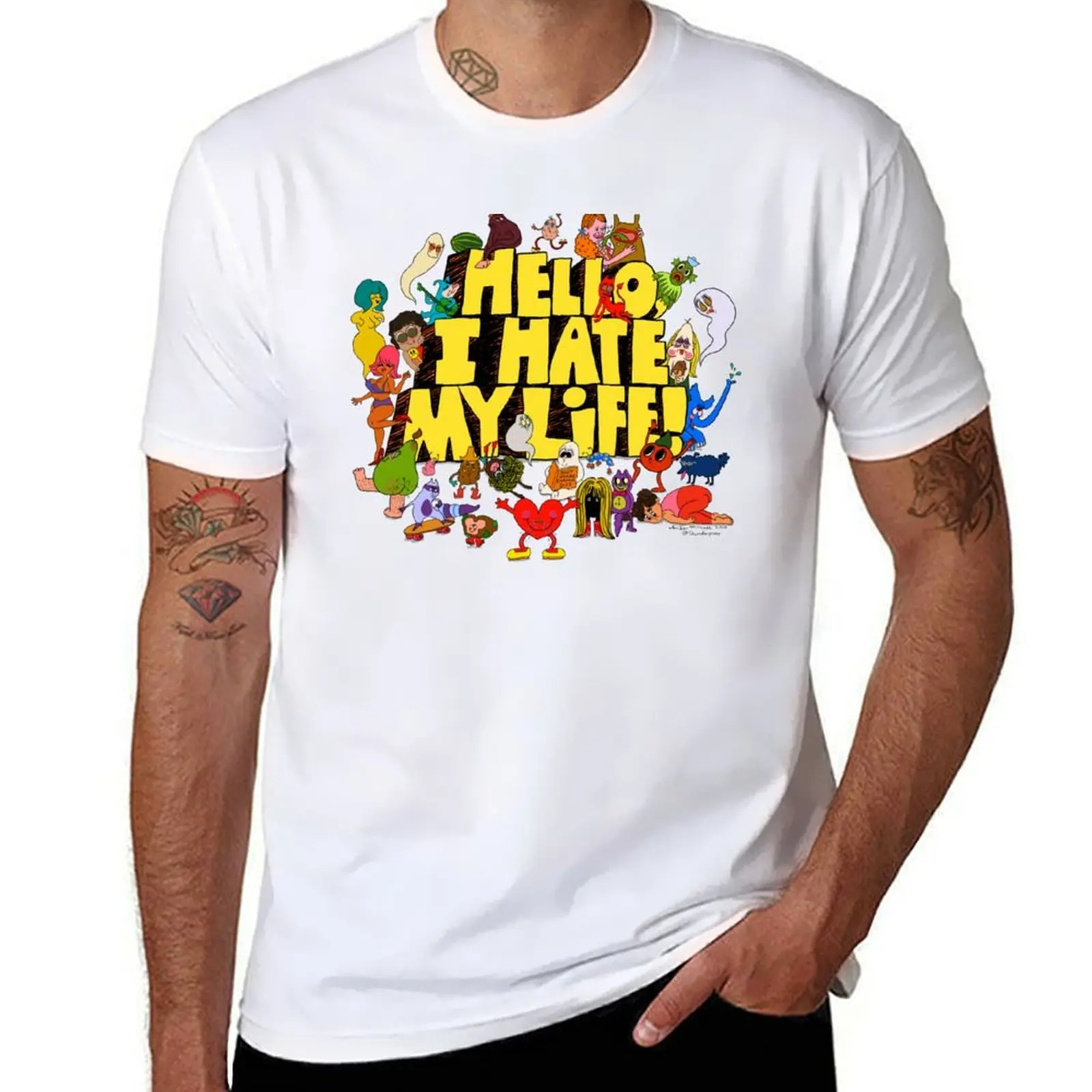 

Hello, I hate my life! T-Shirt t shirt men 100% cotton luxury brand t shirt man designer T-Shirt