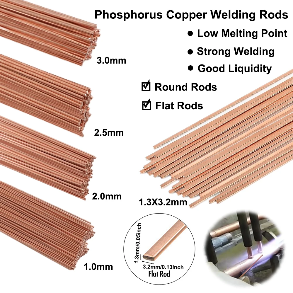 5/10pcs Phosphor Copper Welding Rod Phosphor Copper Electrode Welding Wire Core Wire Solder No Need for Solder Powder Electrode