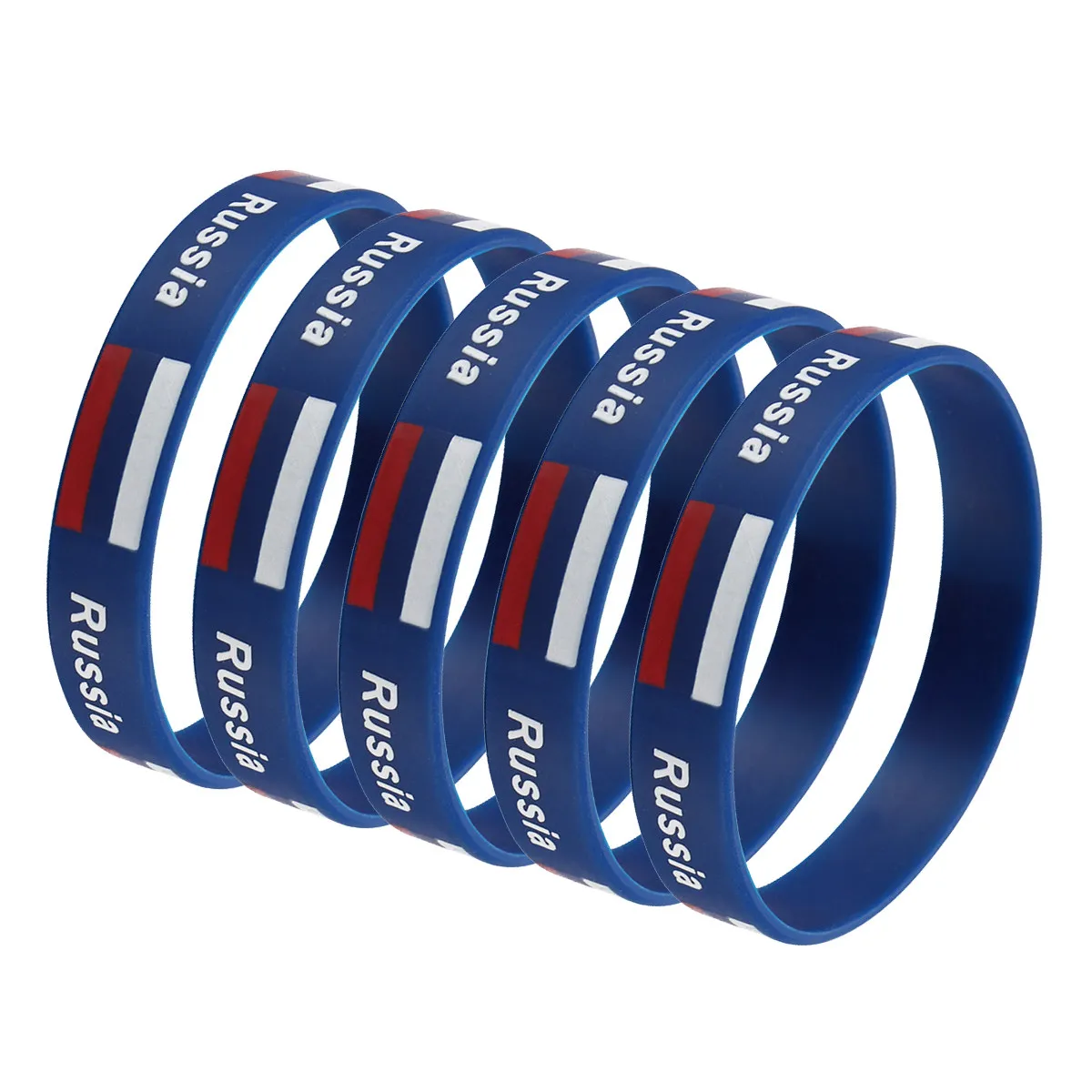 

Набор из 5 силиконовых браслетов с флагами стран, мягкие, удобные, универсальный размер, для спортивных игр, футбольных матчей, поддержки команды, с принтом флага