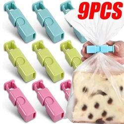 Grampos plásticos para selagem de alimentos, 1 a 9pcs, braçadeira reutilizável para pão, lanche, alimentos frescos, ferramentas de armazenamento, casa, cozinha, aferidor, gadgets