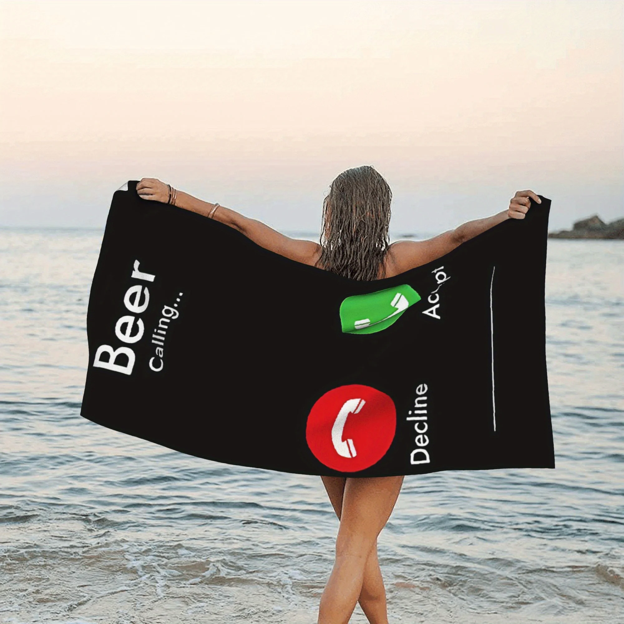 Customize Beer Calling 1pc Microfiber Beach Towel/Quick Absorbent Soft Comfortable/Beach Blanket for Outdoor Travel Camping Seas