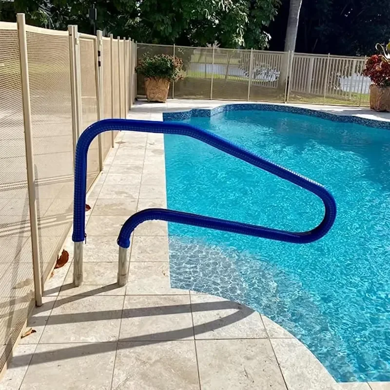 Customized Pool Railing Handrail Covers Zippered Designed Neoprene Hand Grip Rail Nonslip Cover for Inground Pool Ladder