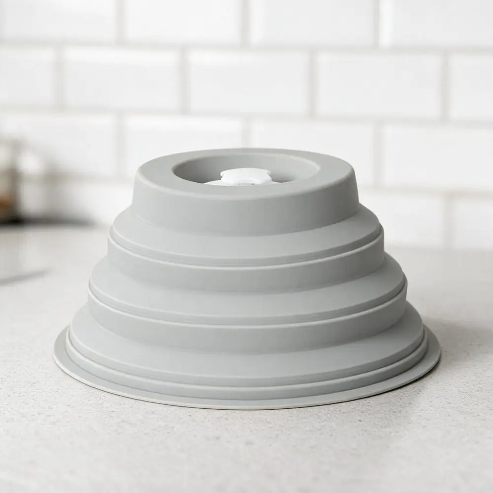 Silicone Magnetic Microwave Splatter Cover Splash-proof Folding Microwave Plate Lid Anti-scalding Handle Cold/Heat Resistance