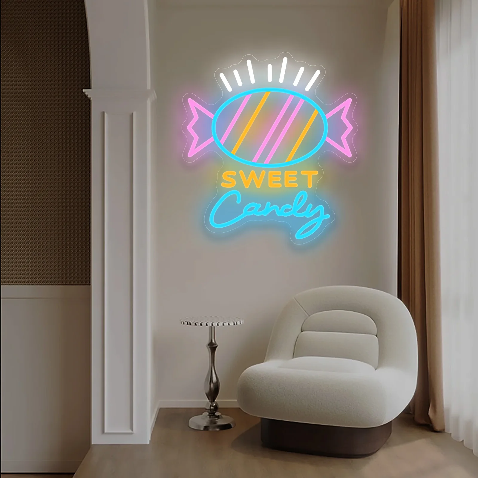 الحلوى الحلوة النيون USB عكس الضوء LED ضوء النيون لمتجر الحلوى الحلوى مقهى مركز تسوق مخزن ديكور افتتاح هدية