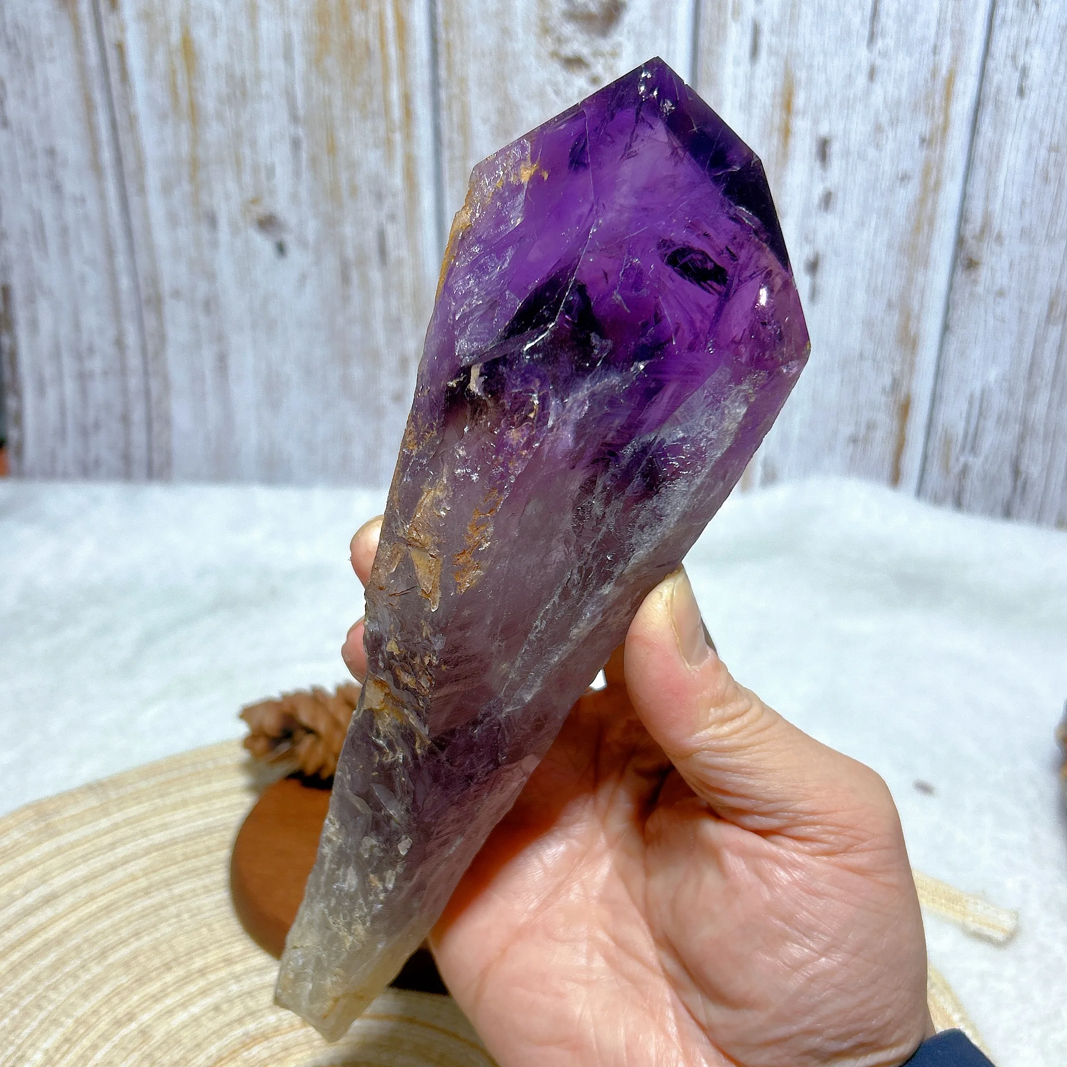 

Healing Natural Crystals Rainbow Amethyst Raw Stone Large Wand Point High Quality Gemstones Mineral Energy Home Decorations Gift