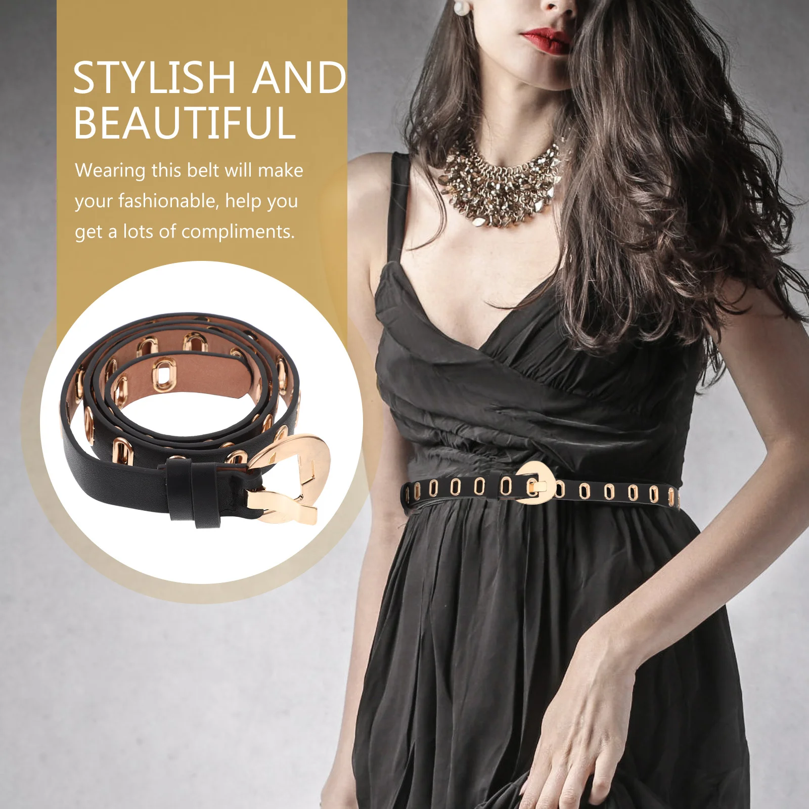 

1Pcs Stylish Women Waist Band PU Belt for Uniforms Skirts Dresses Trendy Accessory Gift for Her Everyday Use