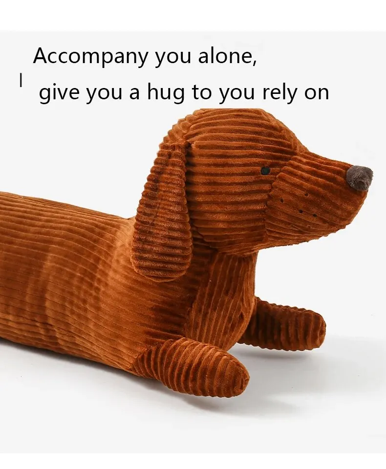 Dackel-Hund-Plüsch-Umarmungskissen, weich, langlebig, gefülltes Wurfkissen, Tiere, Kissen für Sofa, Heimdekoration, Geschenke für Kinder (47 Zoll) – Detail 4