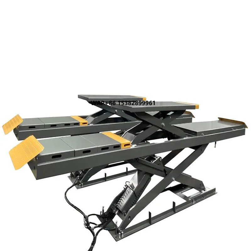 Best Price Heavy Duty In-Ground Scissor Lift 4000kg Lifting Double Cylinder Hydraulic Car Repair Equipment Scissor Alignment