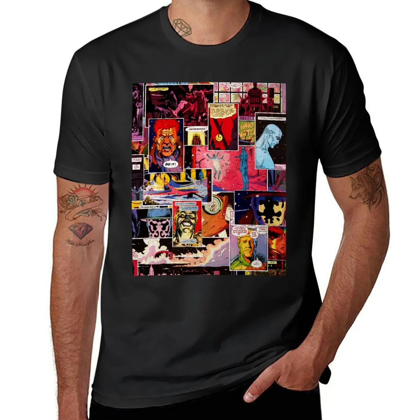 

New Watchmen Panel Collage T-Shirt sublime t shirt graphic t shirts oversized t shirt boys animal print shirt Men's t-shirt