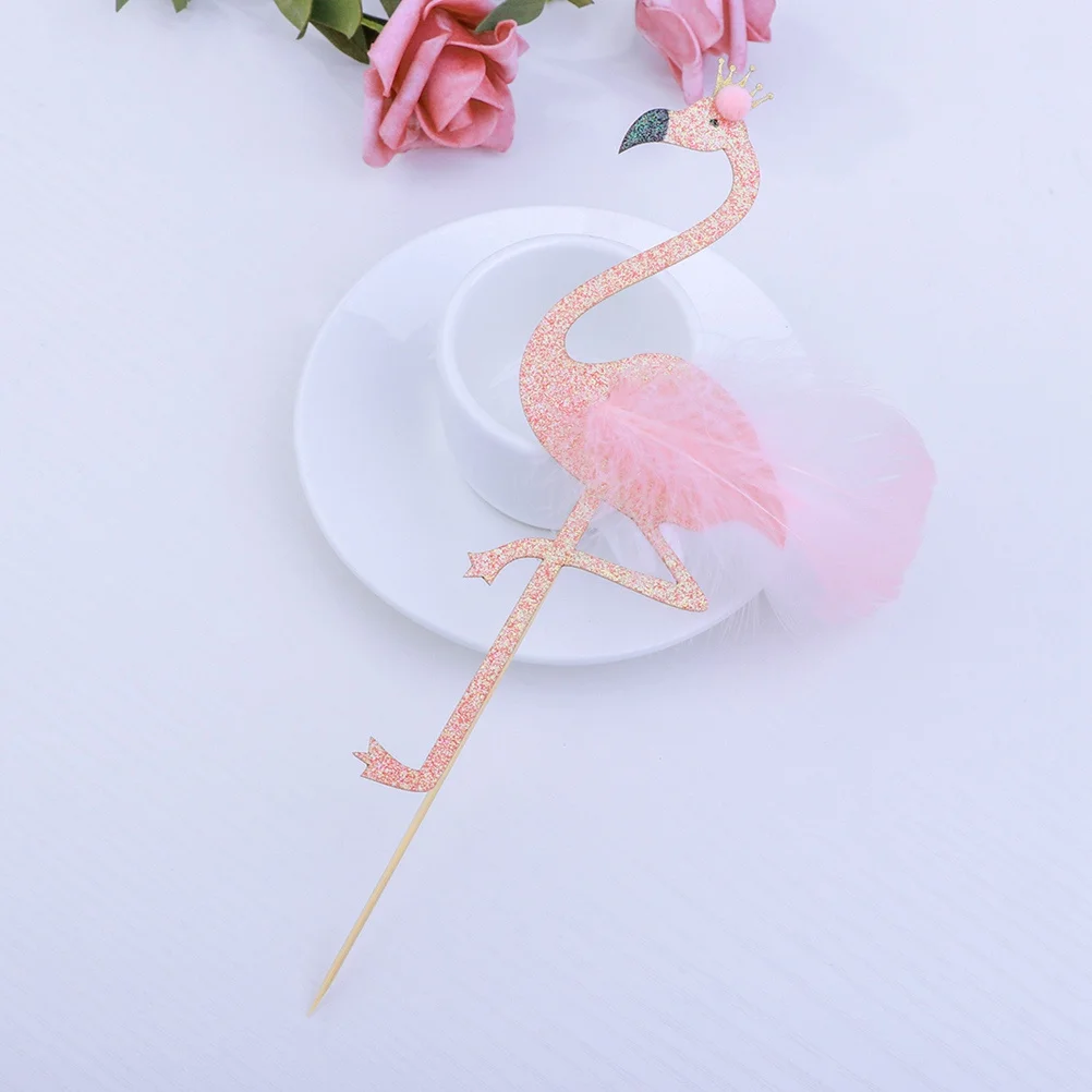 

5Pcs Flamingo Cake Decor Creative Toppers for Festival Gathering Dessert Decoration Flamingo Cake Decor