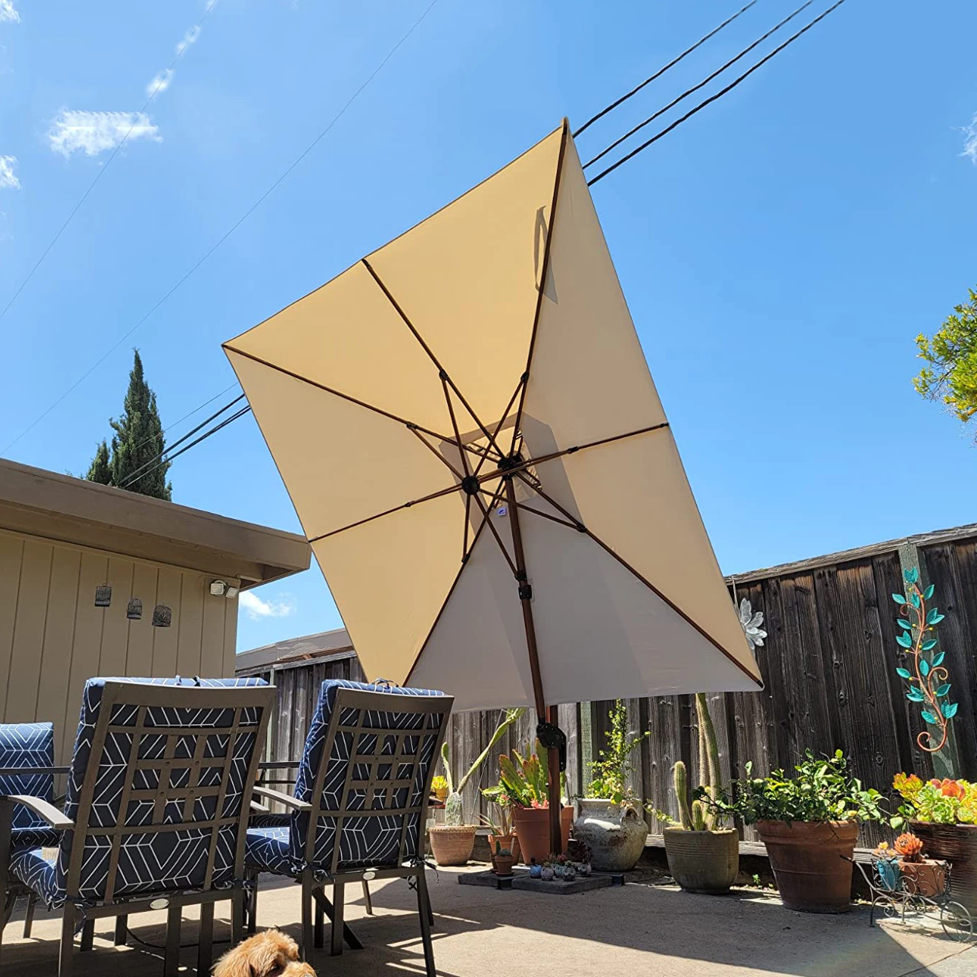 Uplion Outdoor Sunshade Large Size Parasol Aluminum Garden Cantilever Parasol Square Patio Big Roma Umbrella