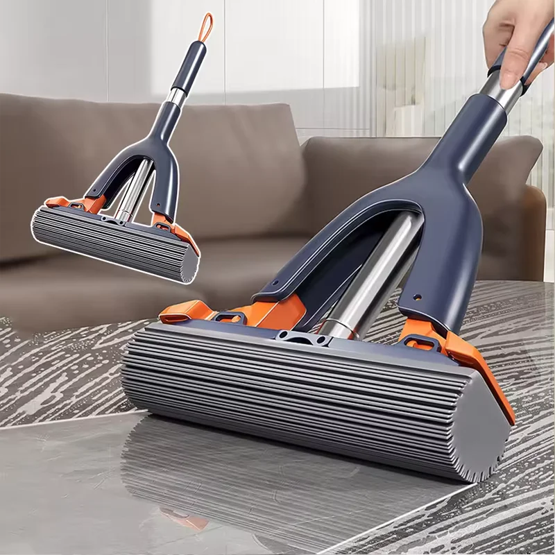 Mini-Wischmopp mit Selbstauswringfunktion, Leistungsstarkes Faltbares Haushaltsreinigungswerkzeug, Keine Handwäsche, Stark Saugfähiger Mopp für Bad, Küche, Schreibtisch