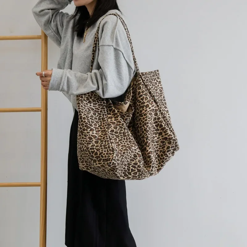 Popular Leopard Print Shoulder  Lazy Style Casual Shopping Bag Large Capacity European and American Foreign Style Underarm Bag