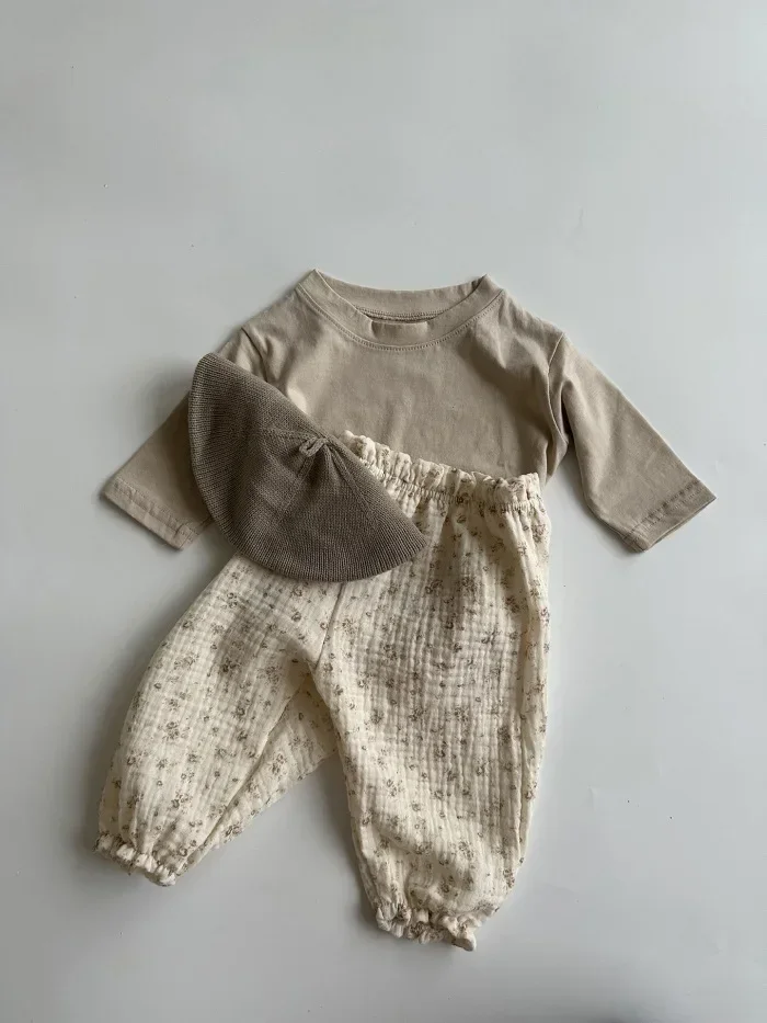 Bio-Baumwoll-Musselin-Hosen für Babys, süße Capri-Hosen mit Muster, weiche, leichte Hosen für Neugeborene und Kleinkinder, für alle Jahreszeiten. – Detail 30