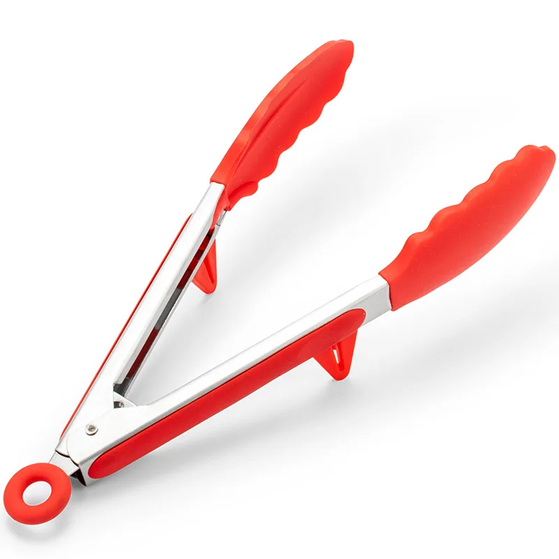

Stainless steel handle silicone food clip, non-slip and high temperature barbecue tool, silicone food clip
