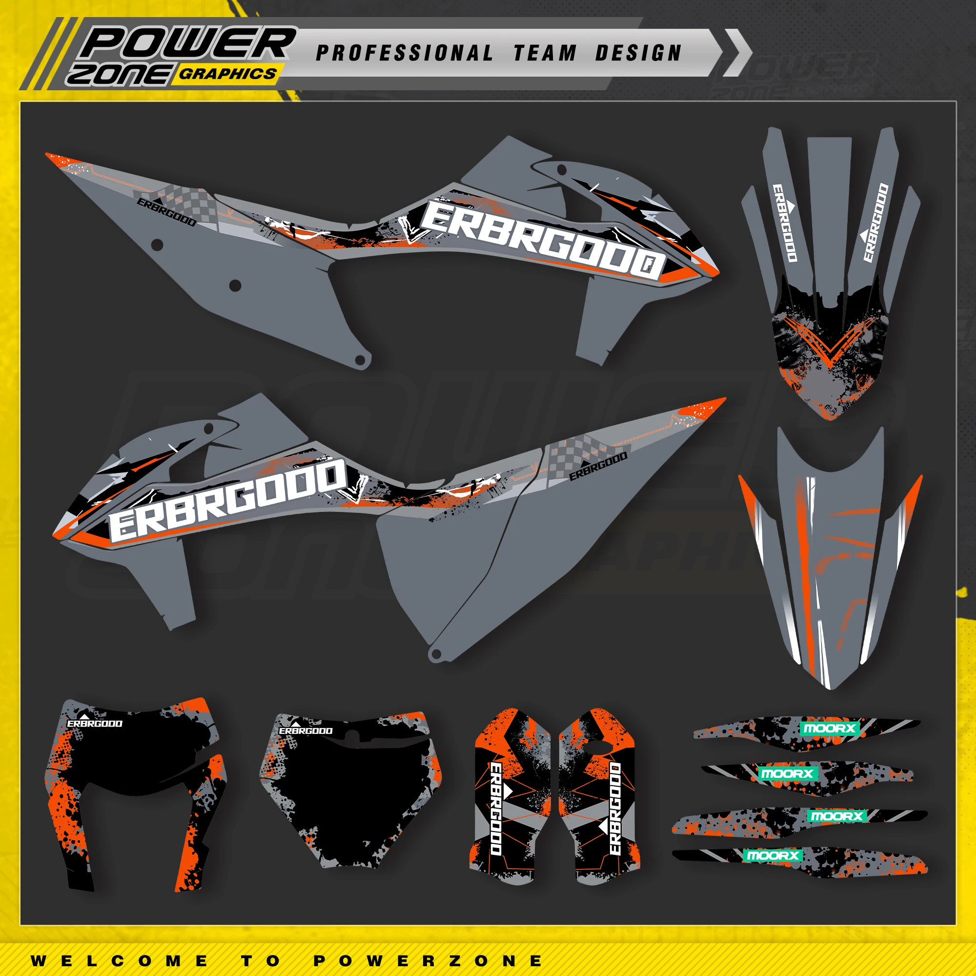 

Набор графических наклеек PowerZone для KTM EXC EXC-F 2020 2021 2022 2023 200 250 CC, а также для 2019 2020 2021 2022 SX SXF 88