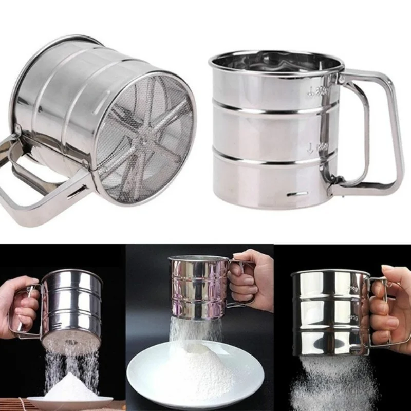 

New Hand-held Stainless Steel Filter Sieve Strainer Reusable Flour Sifter Shakers Kitchen Food Strainers Powder Screen