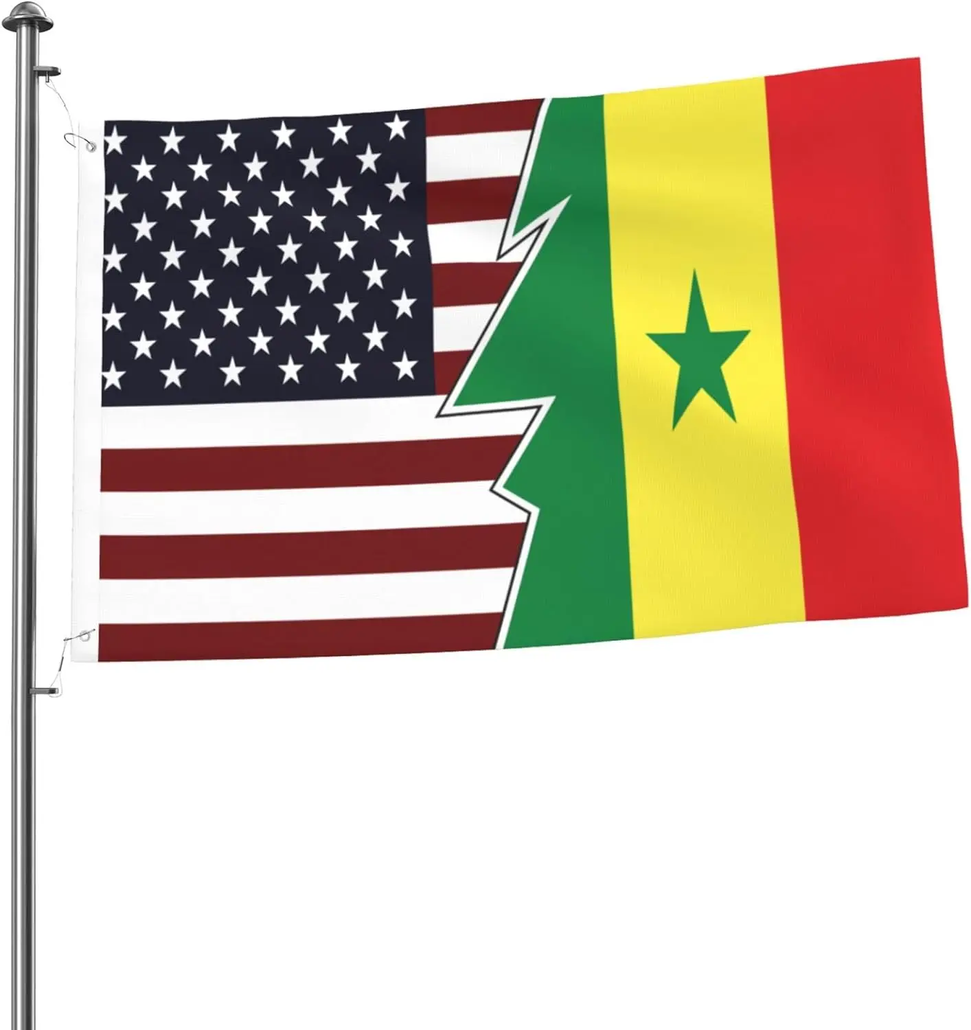 Flagnshow 100% Polyester American And Senegal Flags