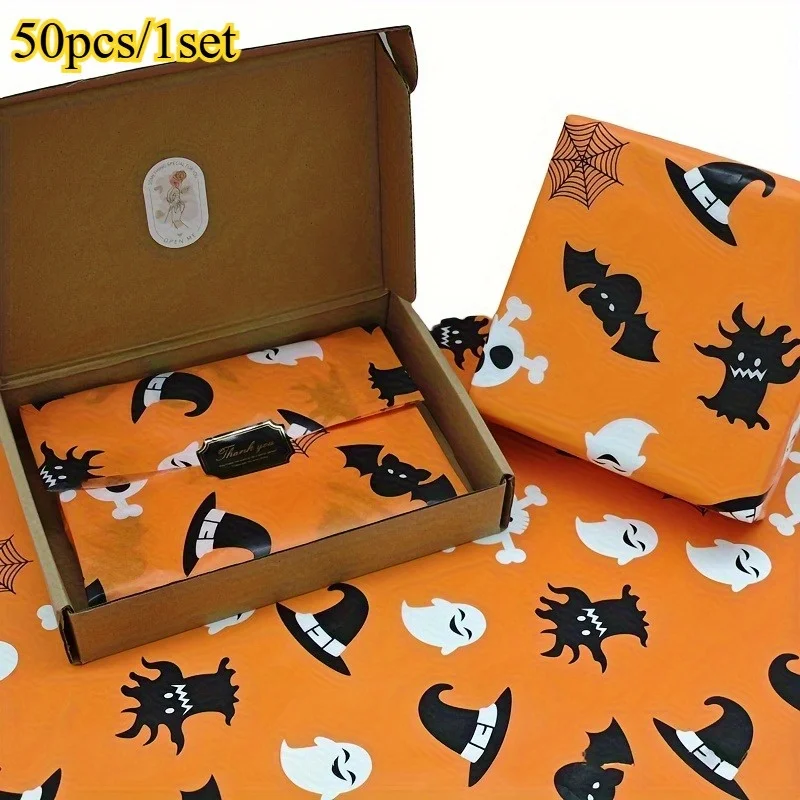 50 pcs Halloween Wrapping Paper Witch Hat Tissue Paper 20x14 Inch Gift Wrap for Party Gifts Bouquet Wedding Birthday Packaging