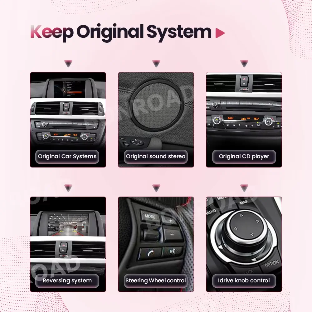 BONROAD Wireless CarPlay Android Auto Retrofit Adapter Box Fit BMW F10 F11 F01 F56 F25 F20 F21 F22 F23 F30 F31 F32 F33 F34 F36 NBT System Support AirPlay Mirror Link Bluetooth Handsfree Call Online GPS Navigation Module