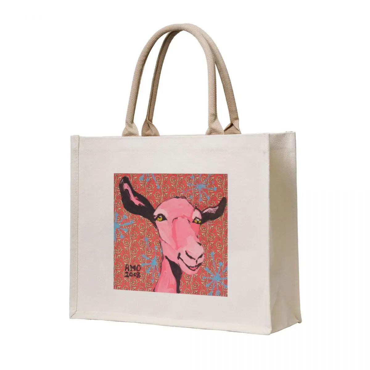 

Festive Pink Goat Tote Bag Women's handbag supermarket folding bag tote bag men's